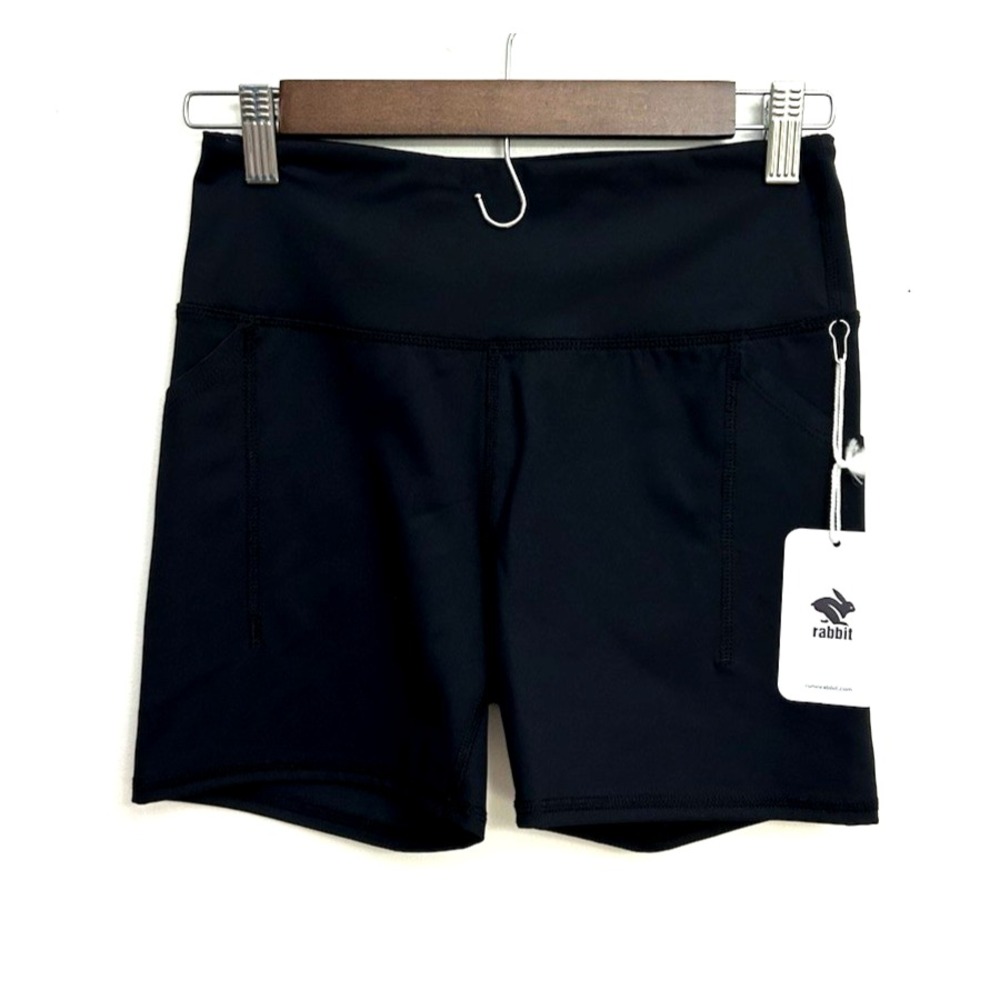 Rabbit Speed Leggy High Rise Cycling Shorts Sz S Black 4" Athletic
